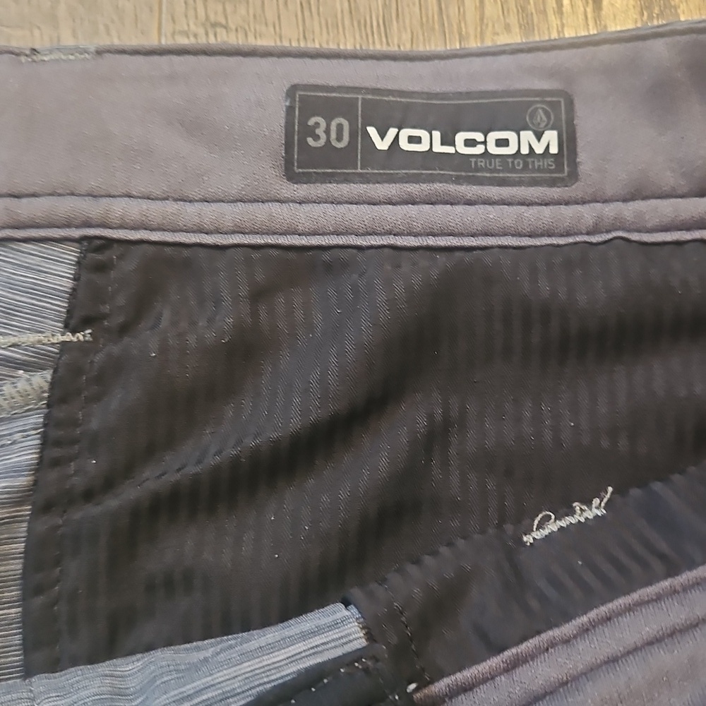 Volcom Men's Charcoal Flat Front Shorts - Picture 3 of 4